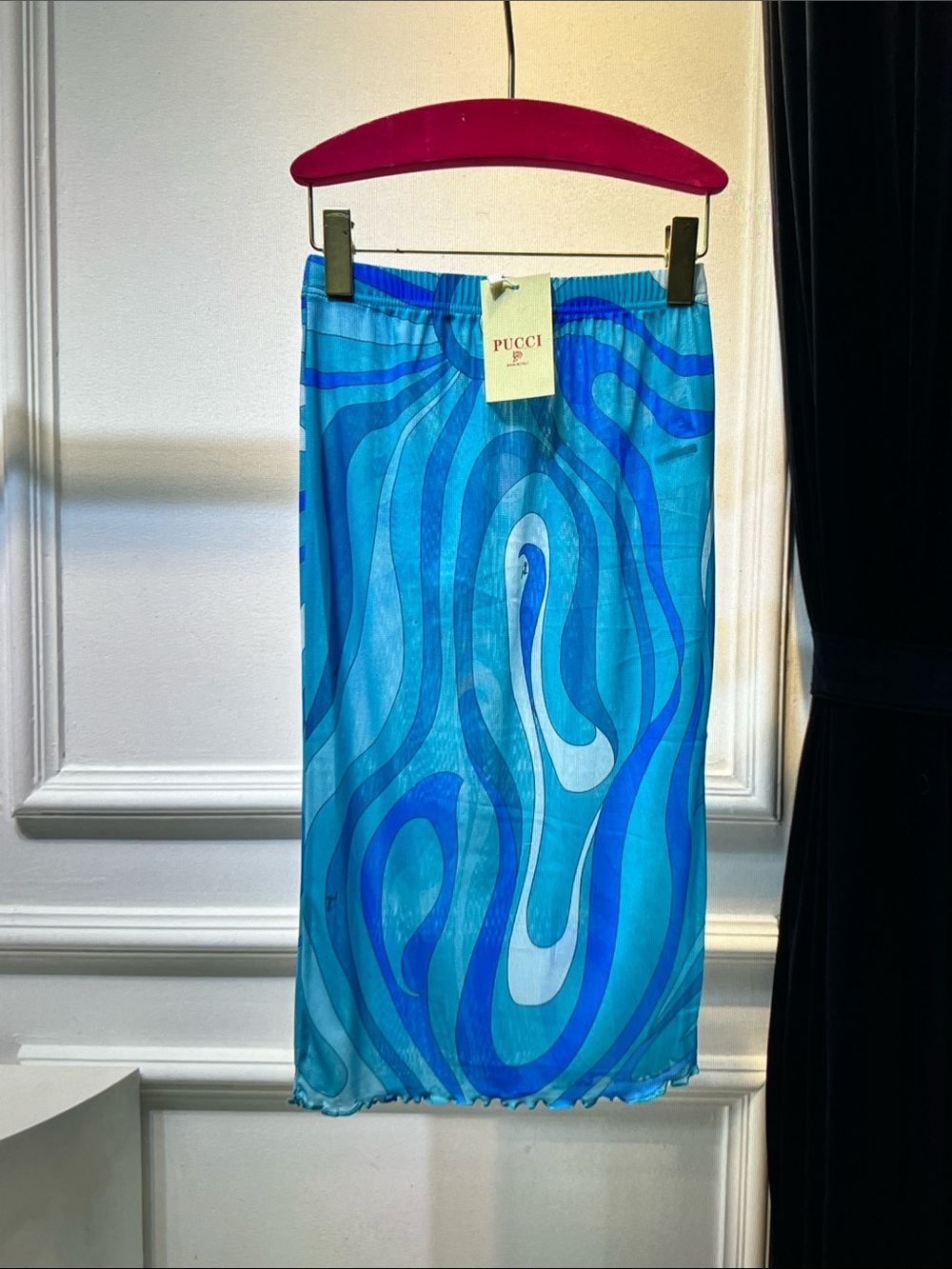 Emilio Pucci Turquoise and Blue Wave-print Swim Sarong